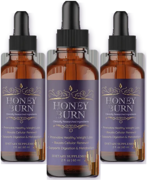 Honey Burn three-bottle bundle of purple honey weight drops