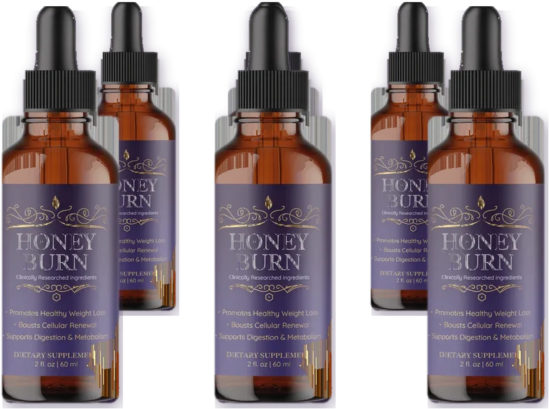 Honey Burn six-bottle best-value bundle of purple honey weight drops